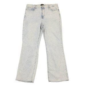 BANANA REPUBLIC High Rise Cropped Bootcut Raw Hem Light Wash Jeans 34/18 TALL